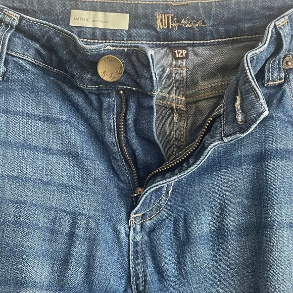 Kut From The Kloth Jeans Women Natalie 12 Petite Blue Cropped Cotton Comfort - Picture 6 of 13